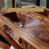 Calvero Sculpted Live Edge Solid Wood Floating Bathroom Vanity with Integrated Sink - Timberustic Floating Bathroom Vanity with Integrated Sink