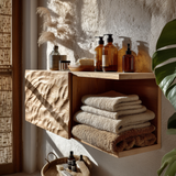 Calviora Handcrafted Solid Wood Floating Bathroom Cabinet - Timberustic Floating Bathroom Cabinet