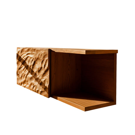 Calviora Handcrafted Solid Wood Floating Bathroom Cabinet