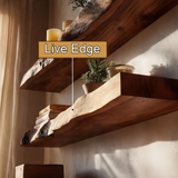 Calviro Live Edge Solid Wood Floating Shelf SPA935392 - Timberustic Floating Shelf