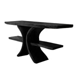 Calviro Sculpted Solid Wood Freestanding Bathroom Vanity with Shelves Black - Timberustic Freestanding Bathroom Vanity with Shelves