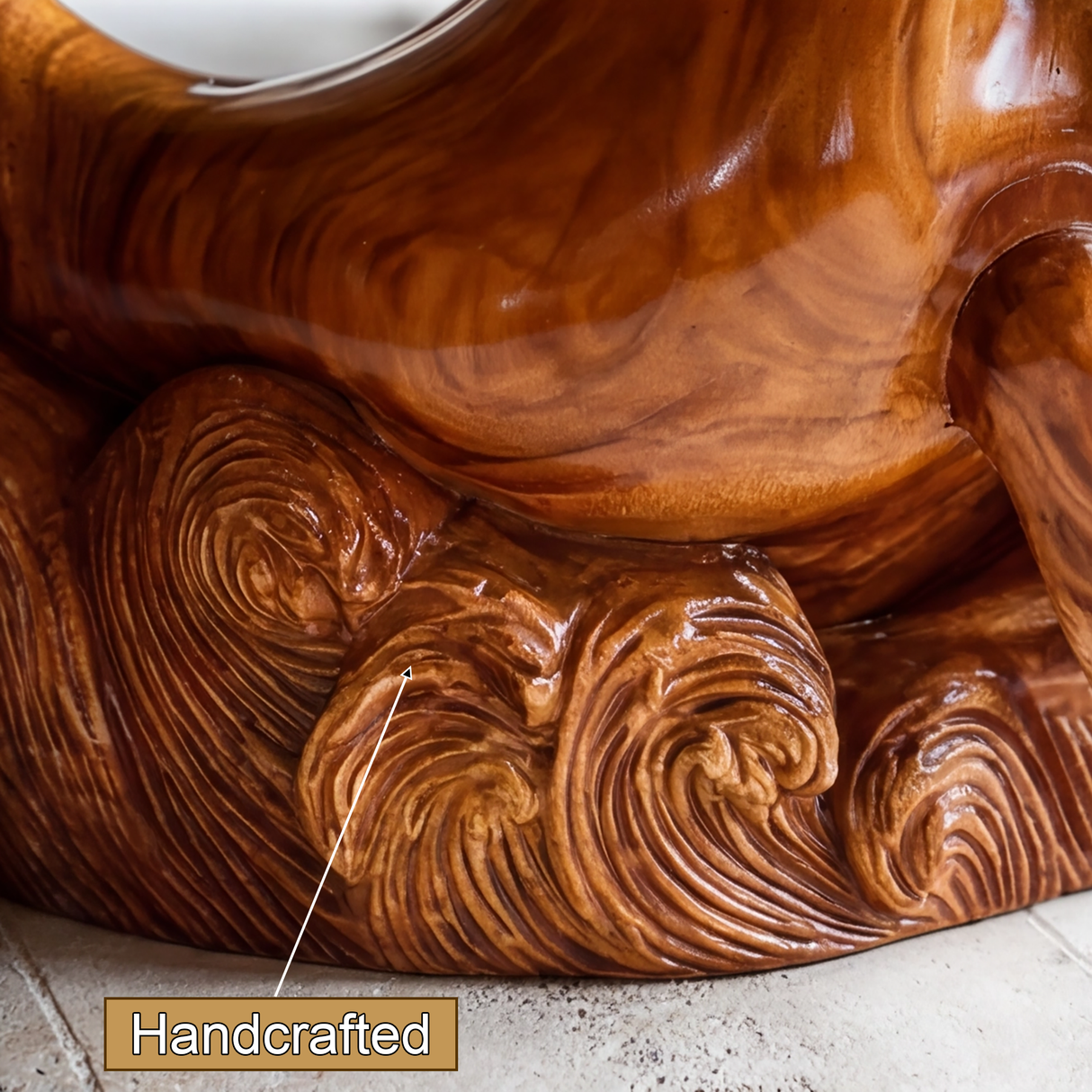 Calviro Sculpted Solid Wood Pedestal Stand - Timberustic Pedestal Stand