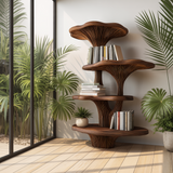 Canopy Handcrafted Natural Hardwood Mushroom Bookshelf