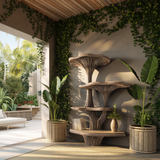 Canopy Handcrafted Natural Hardwood Mushroom Bookshelf