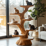 Canopy Sculpted Solid Wood Tree-Inspired Cat Tree Shelf - Timberustic Tree-Inspired Cat Tree Shelf