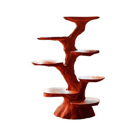 Canopy Sculpted Solid Wood Tree-Inspired Cat Tree Shelf Mahogany - Timberustic Tree-Inspired Cat Tree Shelf