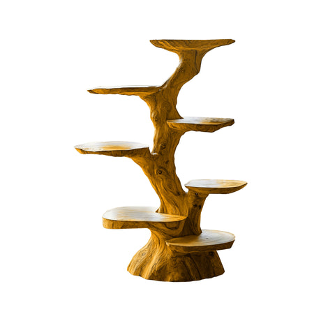 Canopy Sculpted Solid Wood Tree-Inspired Cat Tree Shelf Teak - Timberustic Tree-Inspired Cat Tree Shelf