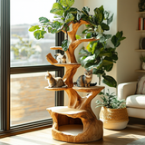 Canora Sculpted Solid Wood Tree-Inspired Cat Tree Shelf - Timberustic Tree-Inspired Cat Tree Shelf