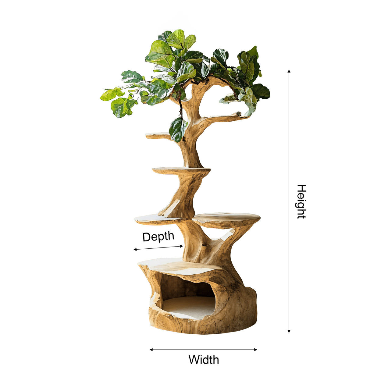 Canora Sculpted Solid Wood Tree-Inspired Cat Tree Shelf - Timberustic Tree-Inspired Cat Tree Shelf