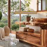 Canyonridge Live Edge Solid Wood Freestanding Bathroom Vanity With Cabinet