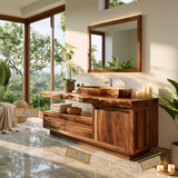 Canyonridge Live Edge Solid Wood Freestanding Bathroom Vanity With Cabinet
