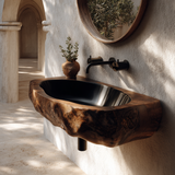 Canyonroot Carved Solid Wood Vessel Sink
