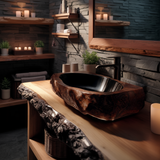 Canyonroot Carved Solid Wood Vessel Sink