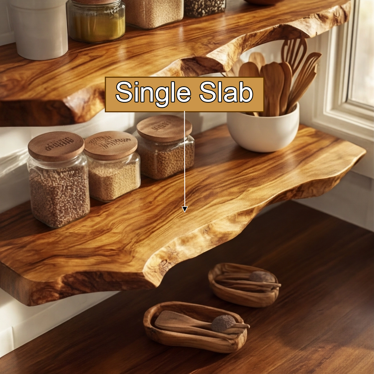 Carvello Live Edge Solid Wood Floating Shelf SPA953952 - Timberustic Floating Shelf