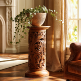 Cavelle Solid Wood Pedestal Stand - Timberustic Pedestal Stand