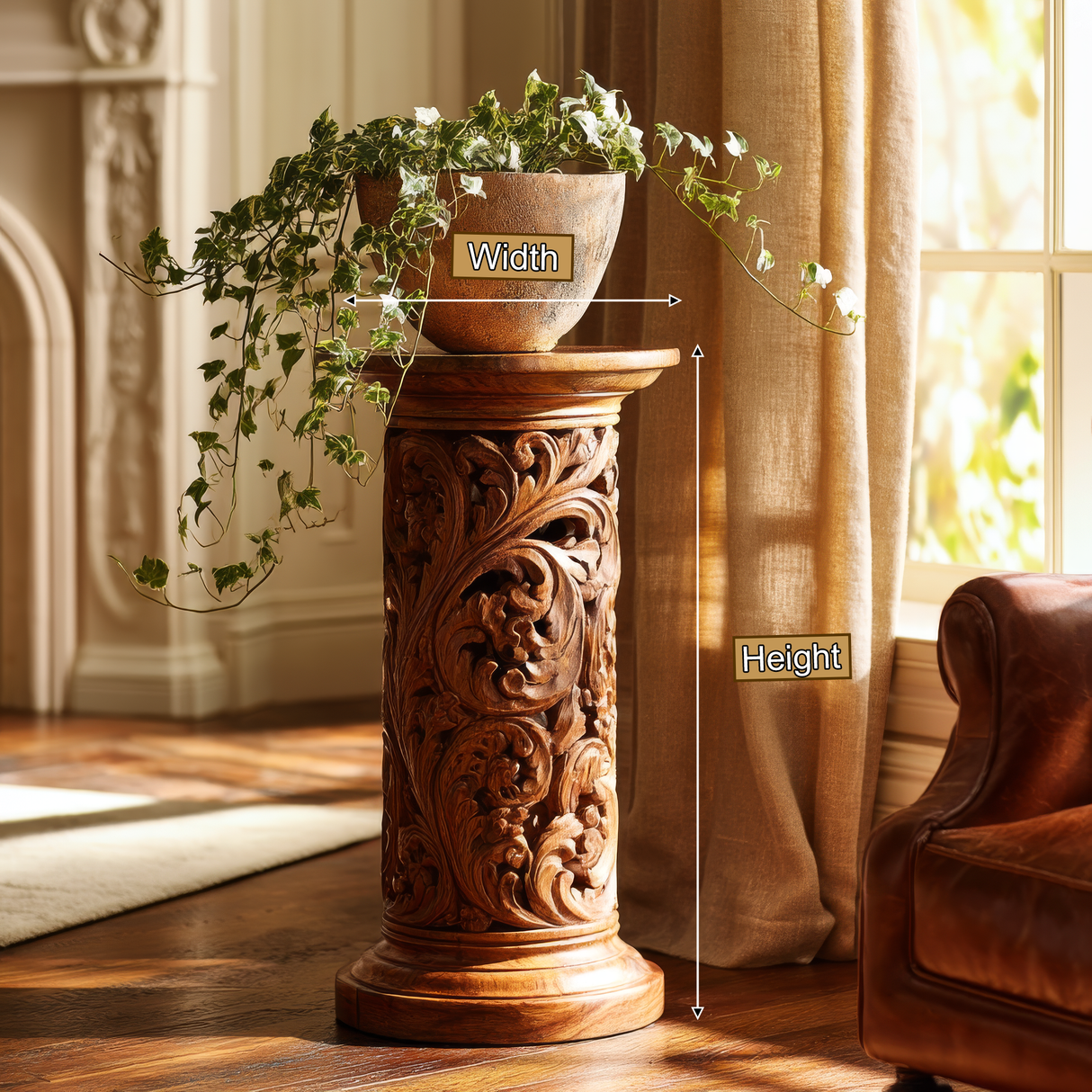 Cavelle Solid Wood Pedestal Stand - Timberustic Pedestal Stand