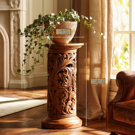Cavelle Solid Wood Pedestal Stand - Timberustic Pedestal Stand