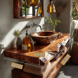 Cavello Handcrafted Live Edge Solid Wood Floating Bathroom Vanity SPA234268 - Timberustic Floating Bathroom Vanity