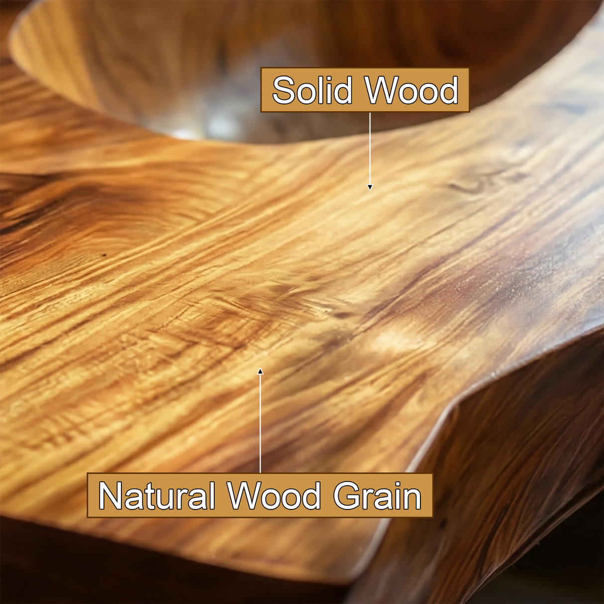 Cavero Sculpted Live Edge Solid Wood Floating Bathroom Vanity with Integrated Sink SPA248842 - Timberustic Floating Bathroom Vanity with Integrated Sink