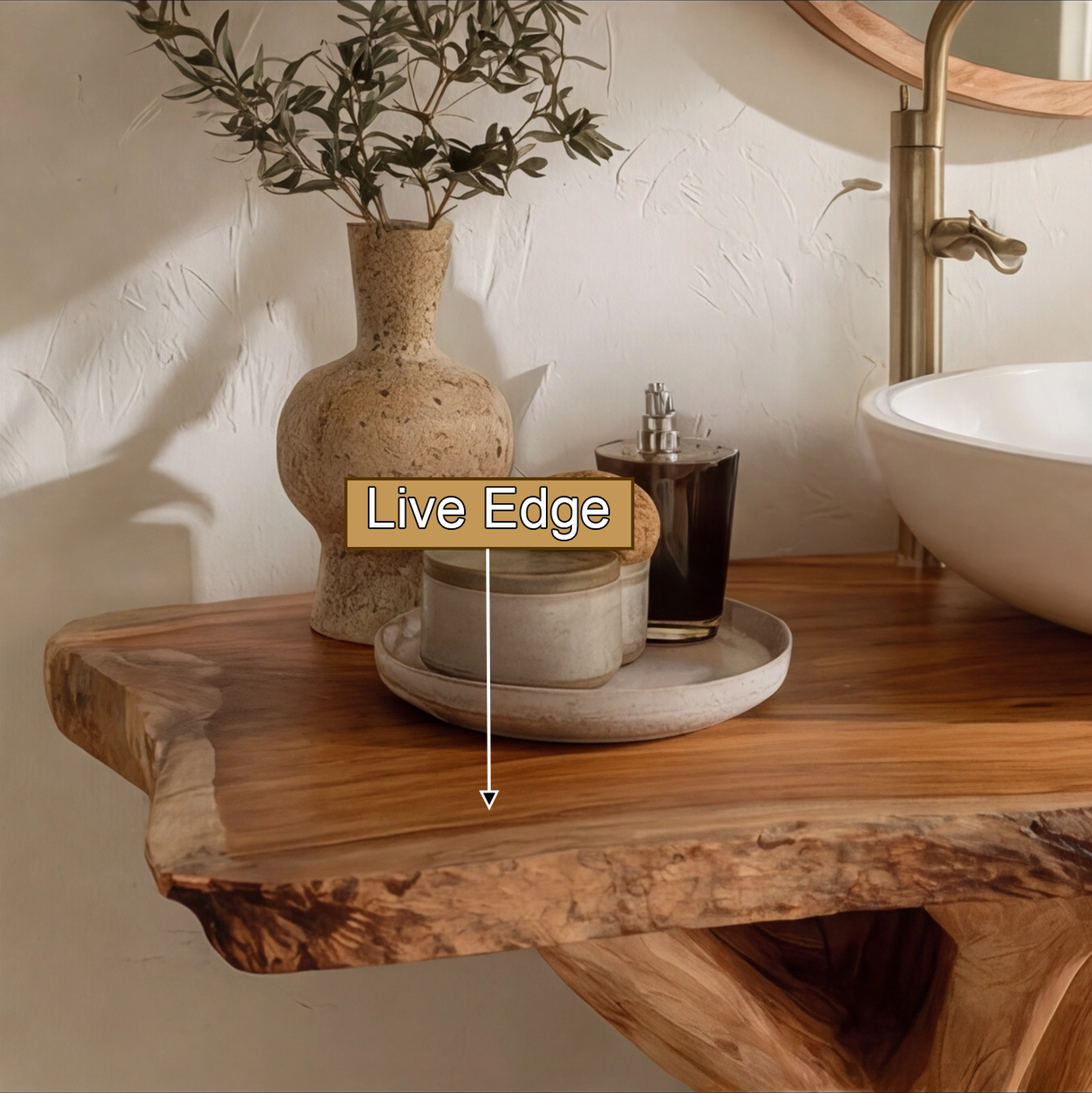 Cavero Sculpted Solid Wood Freestanding Bathroom Vanity with Shelves - Timberustic Freestanding Bathroom Vanity with Shelves