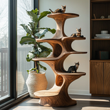 Cavora Sculpted Solid Wood Cat Tree Shelf - Timberustic Cat Tree Shelf