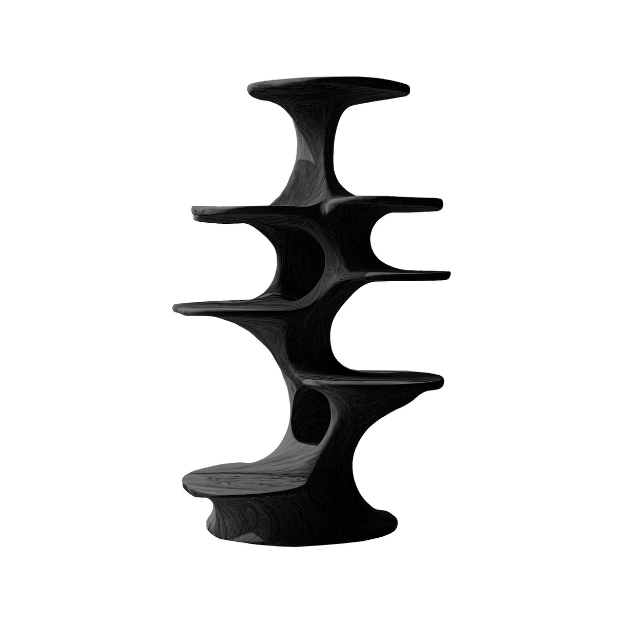 Cavora Sculpted Solid Wood Cat Tree Shelf Black - Timberustic Cat Tree Shelf