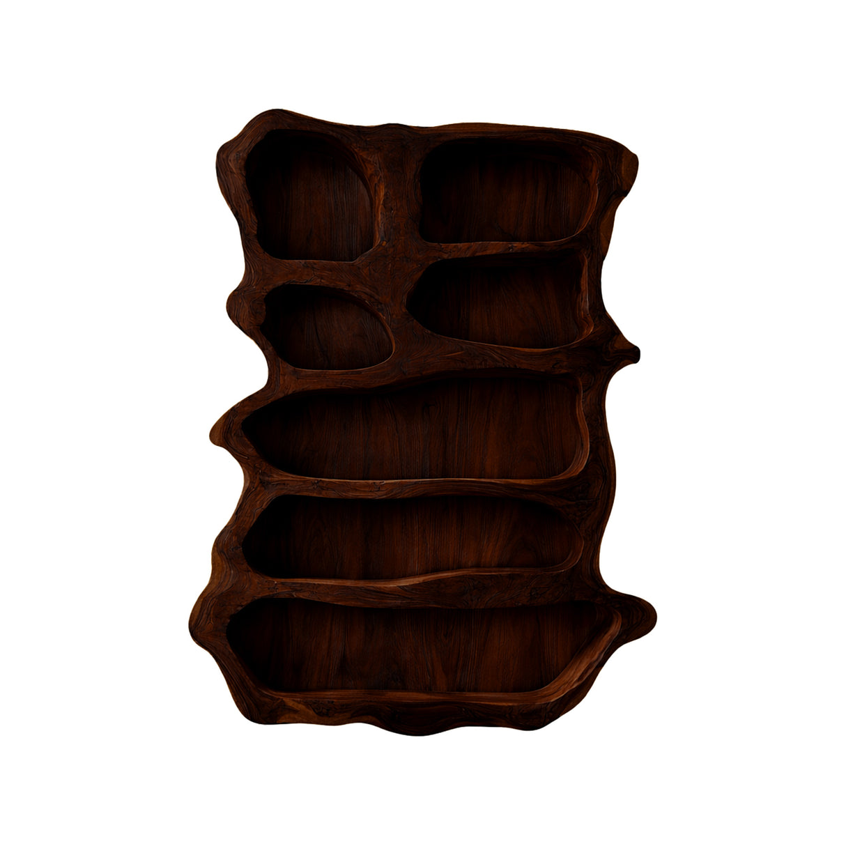 Cavora Sculpted Solid Wood Wine Display Shelf Dark Walnut - Timberustic Wine Display Shelf