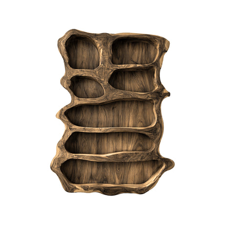 Cavora Sculpted Solid Wood Wine Display Shelf Natural Oak - Timberustic Wine Display Shelf