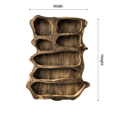 Cavora Sculpted Solid Wood Wine Display Shelf - Timberustic Wine Display Shelf