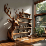 Cervin Crest Handcrafted Sculpture Deer Bookshelf