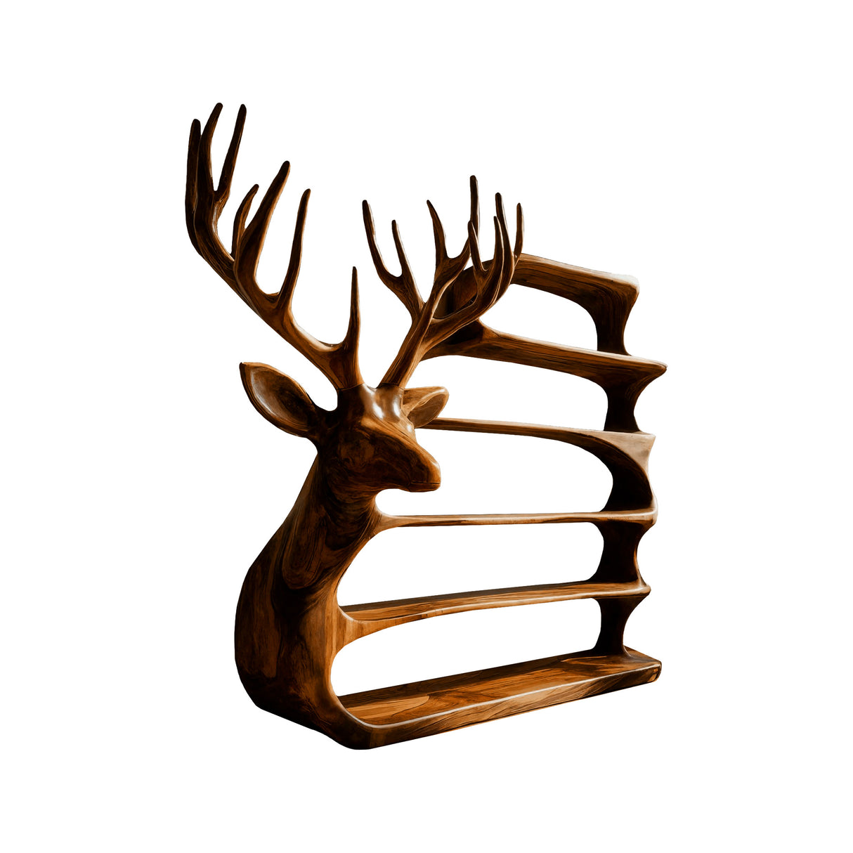 Cervin Crest Handcrafted Sculpture Deer Bookshelf