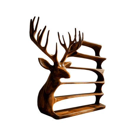 Cervin Crest Handcrafted Sculpture Deer Bookshelf