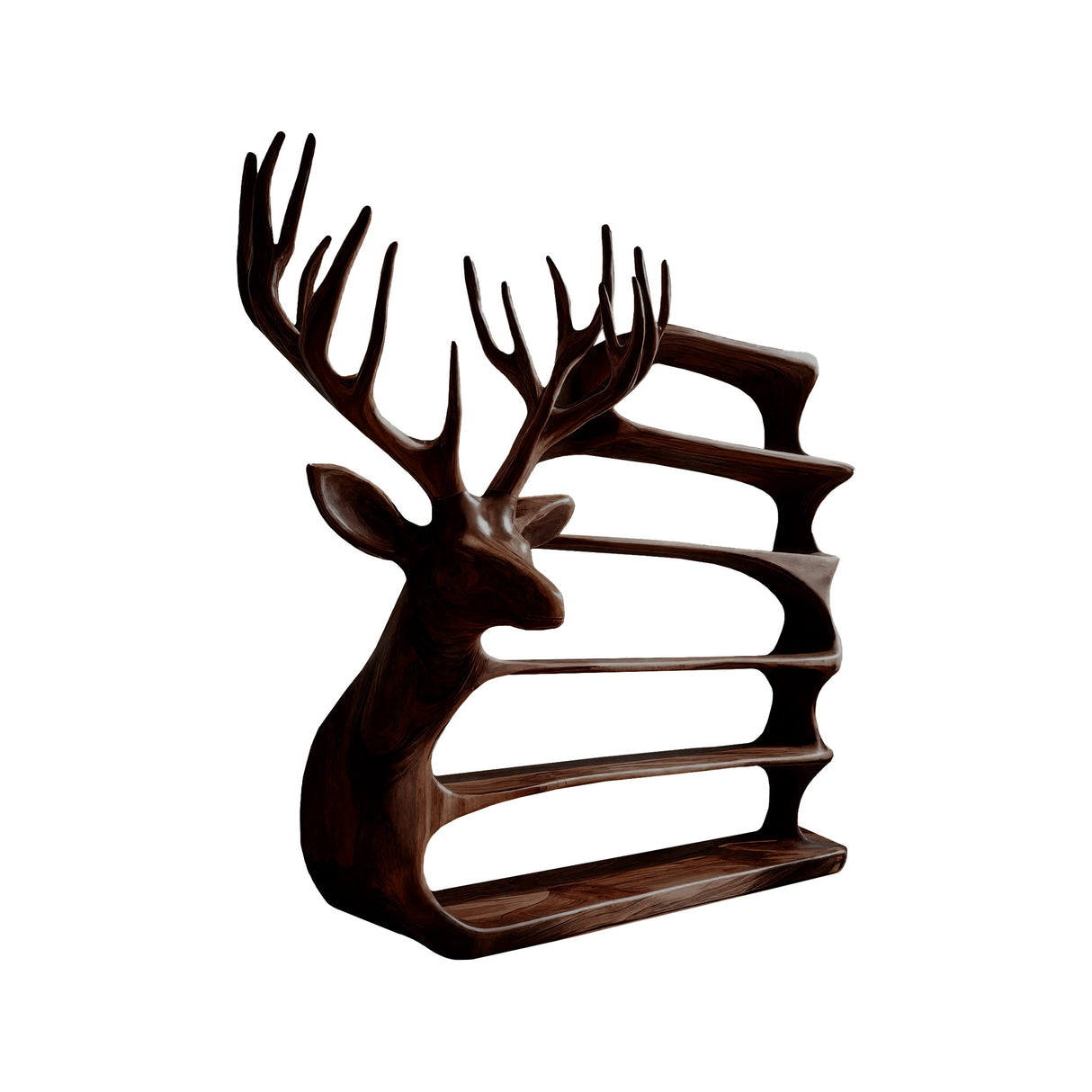 Cervin Crest Handcrafted Sculpture Deer Bookshelf