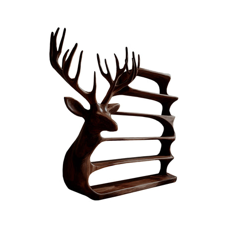 Cervin Crest Handcrafted Sculpture Deer Bookshelf
