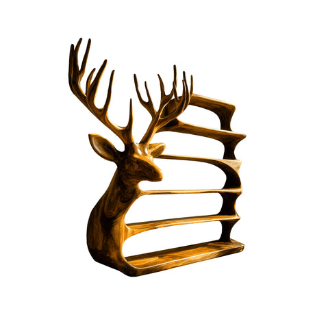 Cervin Crest Handcrafted Sculpture Deer Bookshelf