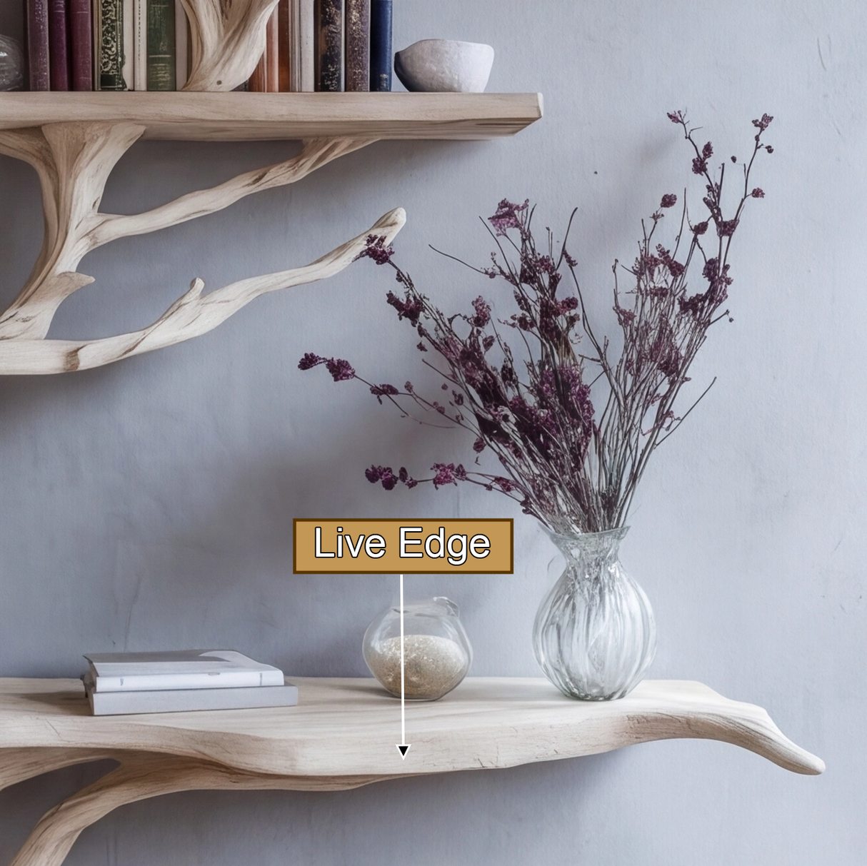 Cirevon Sculpted Solid Wood Console Table with Shelves - Timberustic Console Table with Shelves