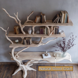 Cirevon Sculpted Solid Wood Console Table with Shelves - Timberustic Console Table with Shelves