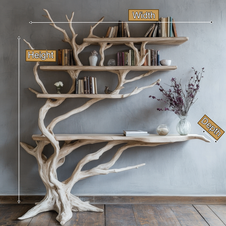 Cirevon Sculpted Solid Wood Console Table with Shelves - Timberustic Console Table with Shelves