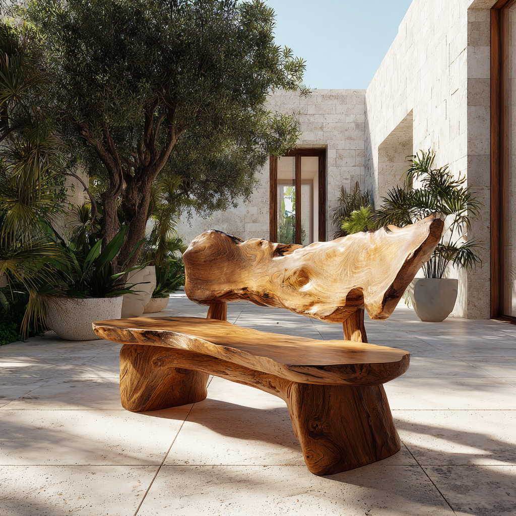 Coastline Drift Handcrafted Solid Wood Outdoor Bench - Timberustic Bench