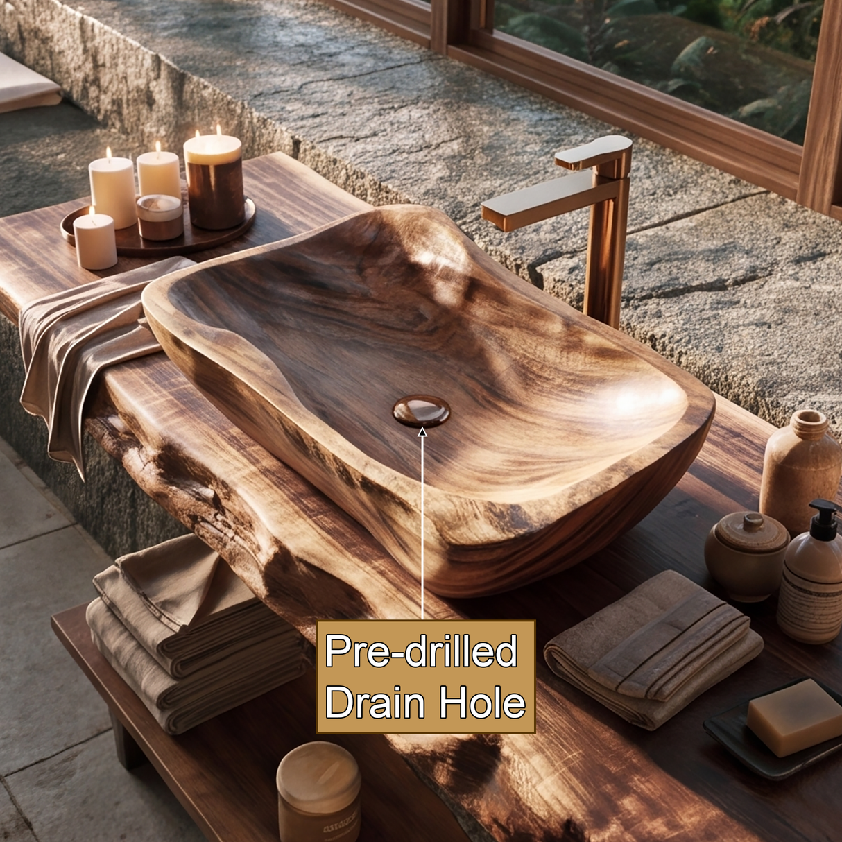 Coastmere Handcrafted Solid Wood Vessel Sink - Timberustic Vessel Sinks