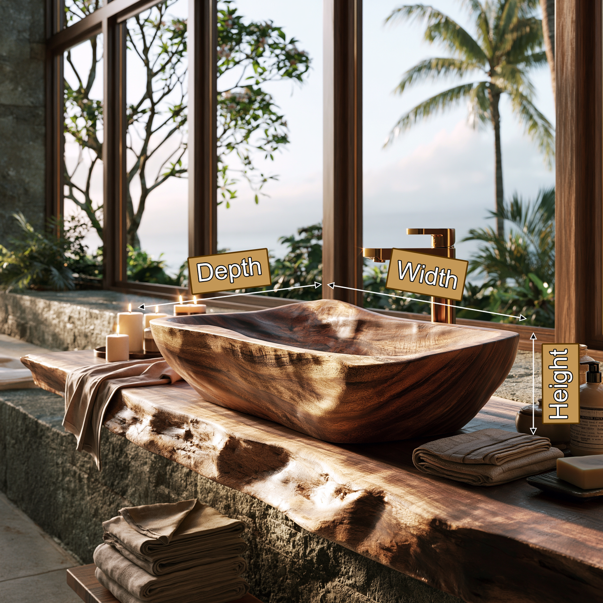 Coastmere Handcrafted Solid Wood Vessel Sink - Timberustic Vessel Sinks