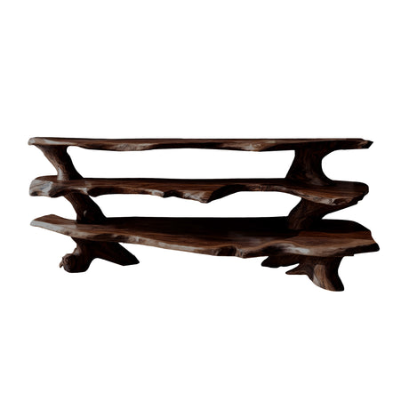 Contemporary Live Edge Handcrafted Solid Wood TV Cabinet
