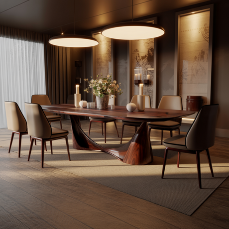 Contemporary Organic Solid Wood Dining Table