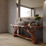 Contemporary Rustic Solid Wood Bathroom Vanity with Shelf