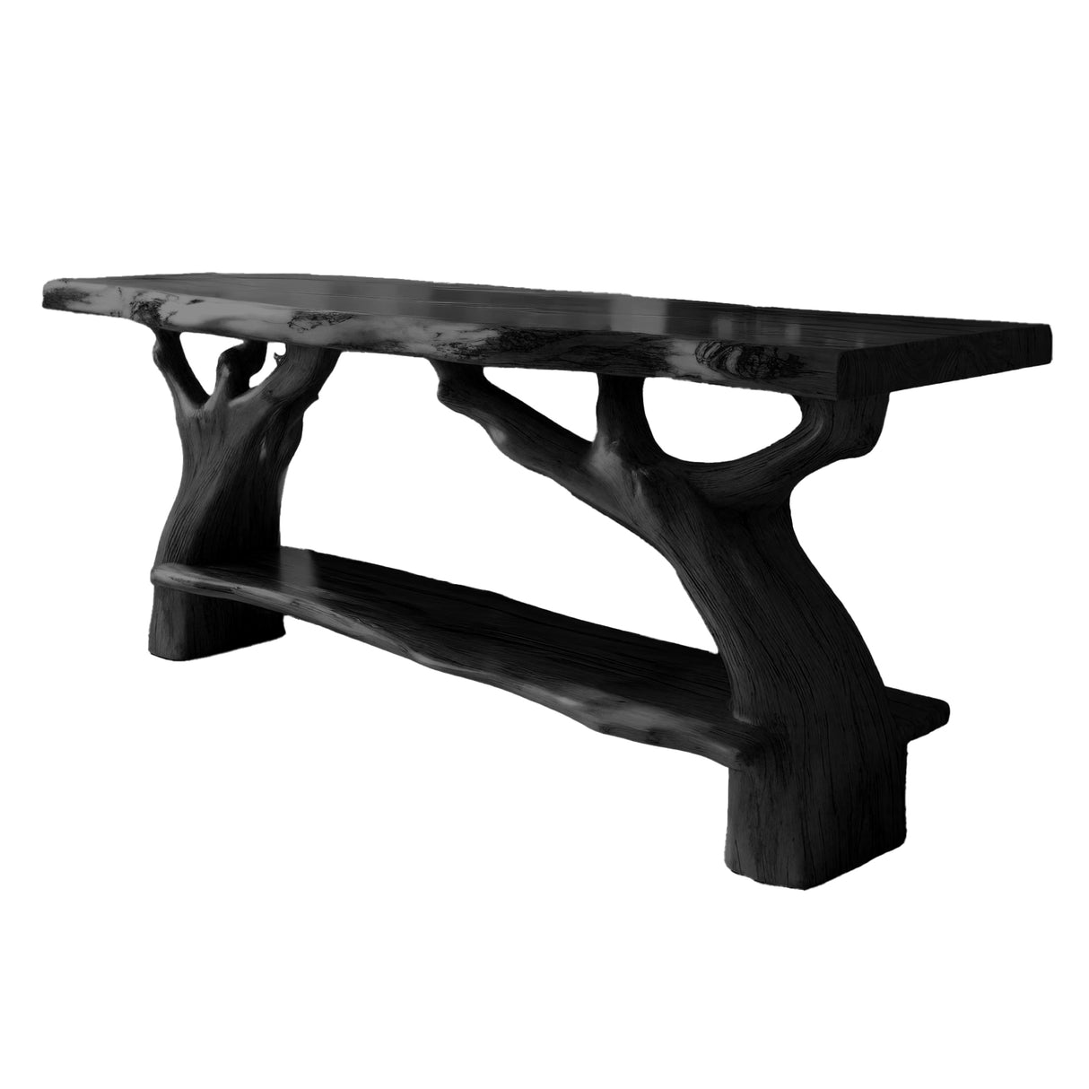 Contemporary Rustic Solid Wood Bathroom Vanity with Shelf