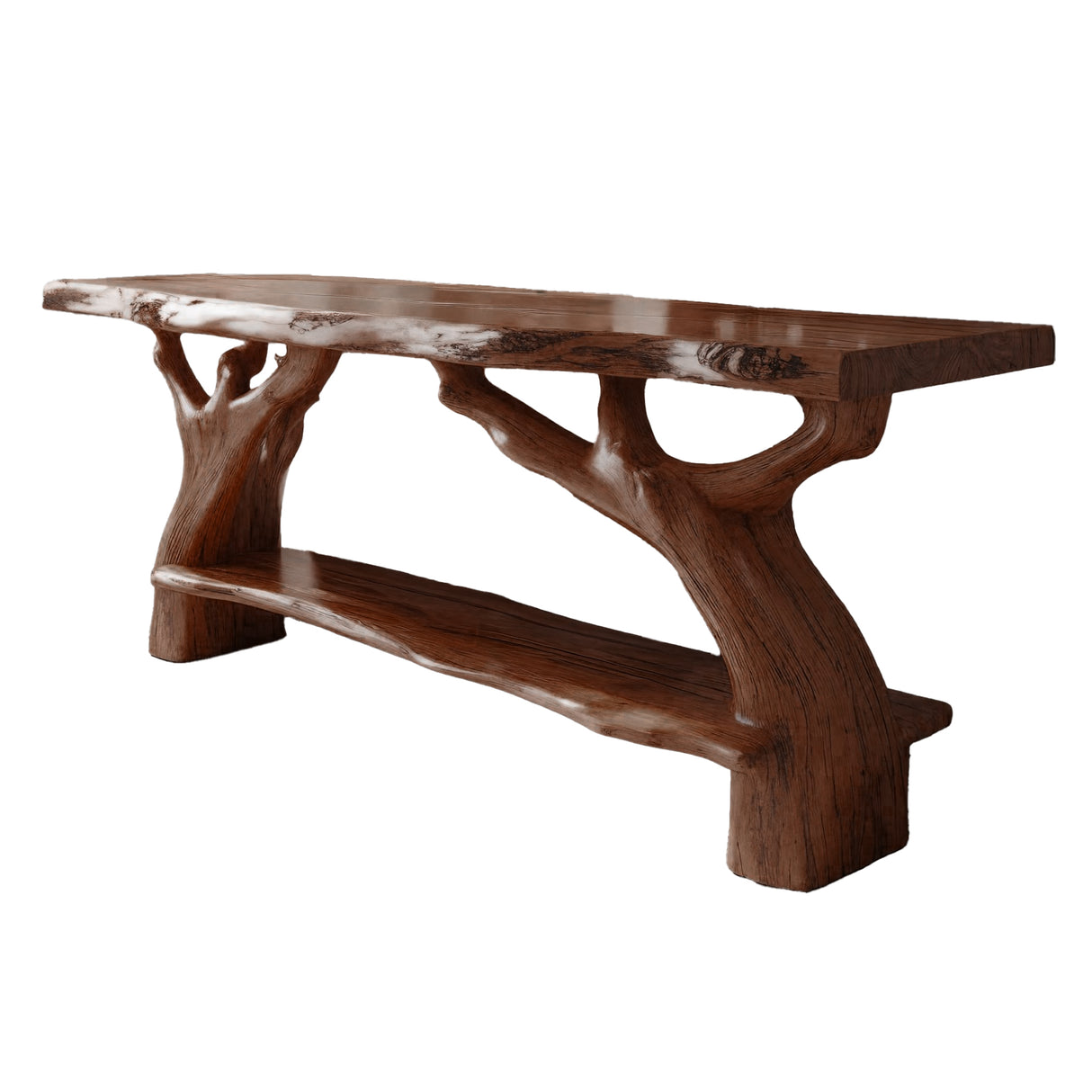 Contemporary Rustic Solid Wood Bathroom Vanity with Shelf