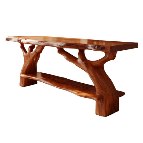 Contemporary Rustic Solid Wood Bathroom Vanity with Shelf