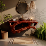 Coralform Natural Wood Floating Bathroom Vanity