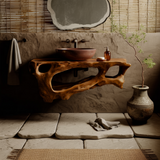 Coralform Natural Wood Floating Bathroom Vanity