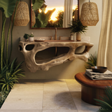 Coralform Natural Wood Floating Bathroom Vanity